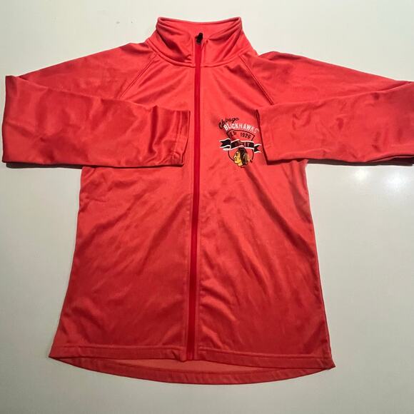 Chicago‎ Blackhawks NHL Salmon Full Zip Jacket Women's Large Jacket Activewear - Picture 2 of 6
